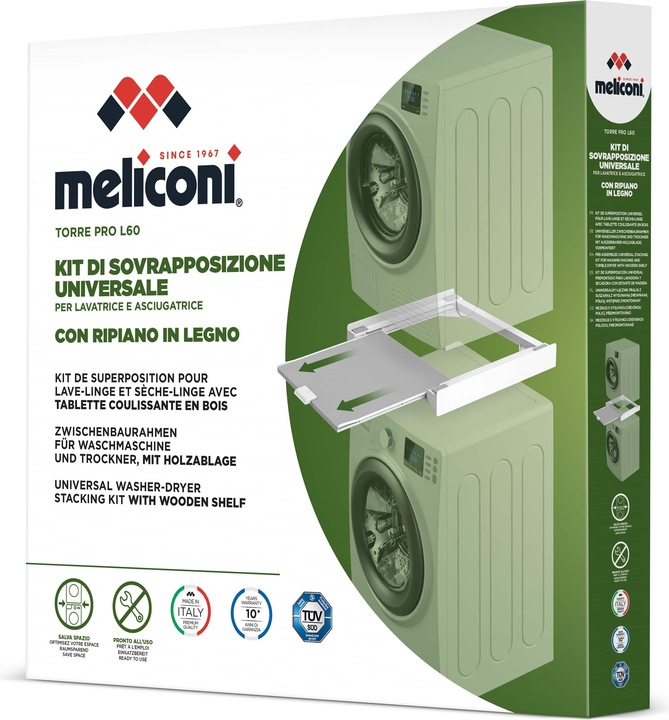 Immagine prodotto Meliconi Torre Pro L60 accessorio e componente per lavatrice Kit di sovrapposizione 1 pezzo(i)