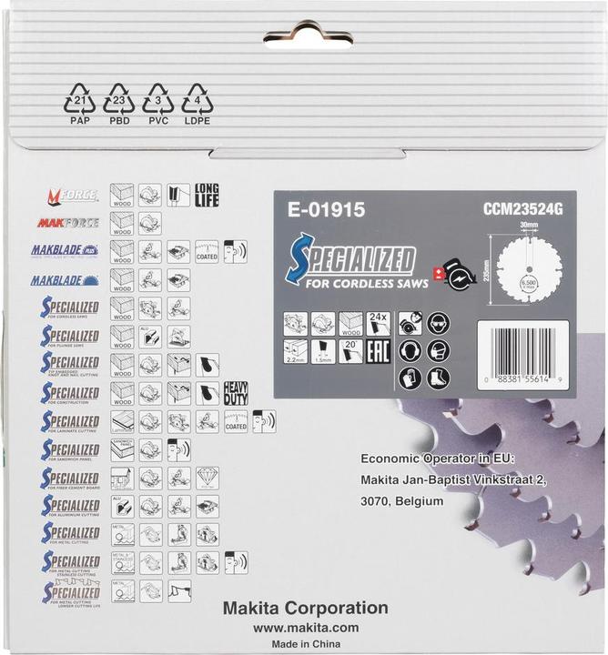 Productafbeelding Makita EFFICUT zaagblad 235 x 30 x 24 tanden