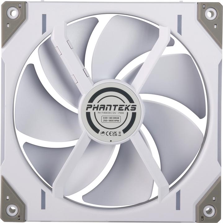 Image du produit Phanteks D30 PWM Regular Airflow, Ventilateur D-RGB, pack de 3 - 140mm, blanc (140 mm, 3 x)