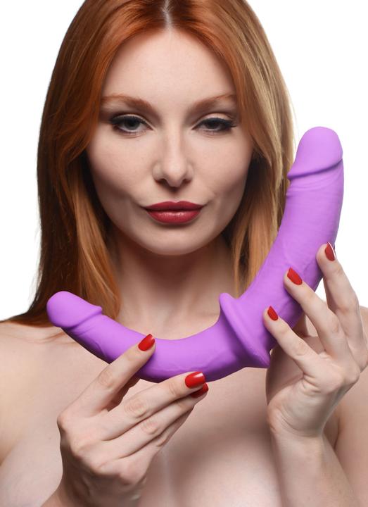 Actual product image XR Brands Double Charmer Silicone Double Dildo with Harness