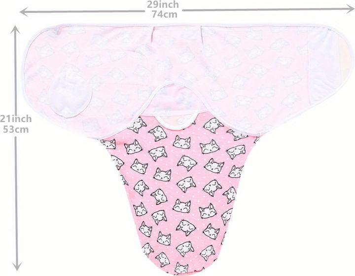 Image du produit PhoneLook Couverture d'emmaillotage enveloppante sommeil pour bébé (0-3 mois) avec scratch velcro en coton dou (70 cm)