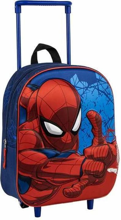 Spiderman Spider-Man Schulrucksack 3D Mit Rädern Blau 25,0 X 31,0 X 10,0 Cm
