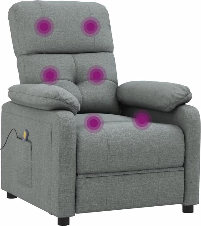 Immagine prodotto VidaXL Poltrona massaggio Poltrona TV Poltrona relax Poltrona reclinabile Tessuto grigio scuro