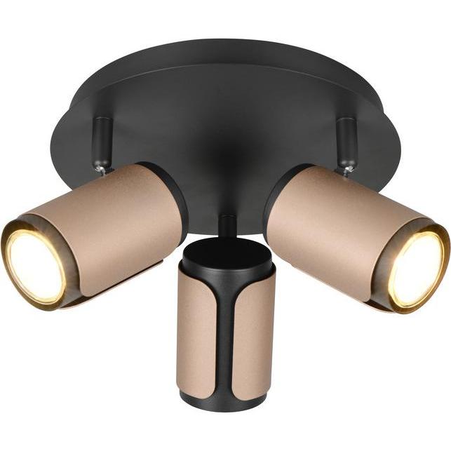 Trio, Applique + Plafoniera, 814530365 Gillan GU10 Strahler 3-fach ⌀30cm Coffee