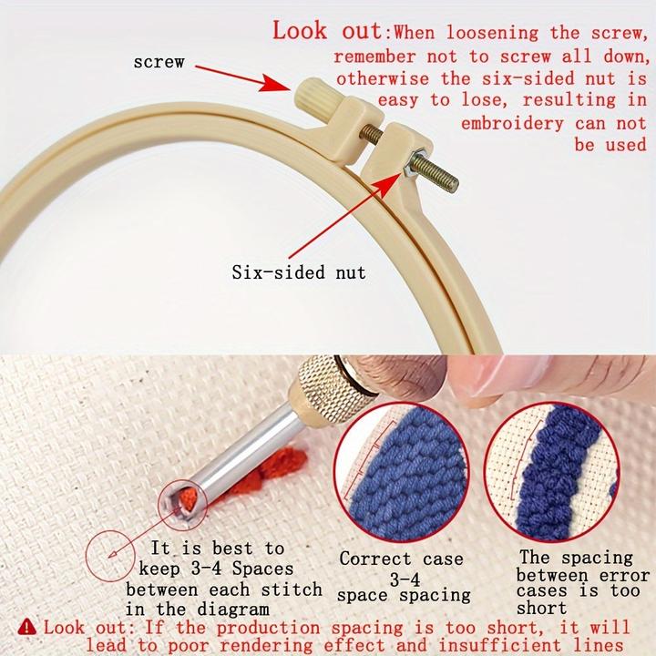 Produktbild Activity Board DIY Punch Needle Embroidery Kit, Seaside Theme Handcraft Set, Multicolor Patterns, mit Pre-Printed