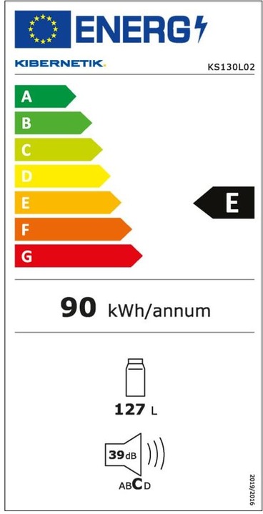 Label énergétique Kibernetik Ks130l02 (127 l)