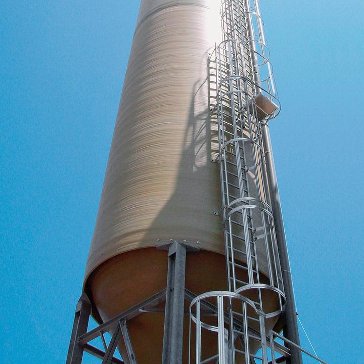 Produktbild Munk Mehrzügige Steigleiter mit Rückenschutz (Maschinen) Edelstahl 19,96m (Mehrzweckleiter, 1996 cm)