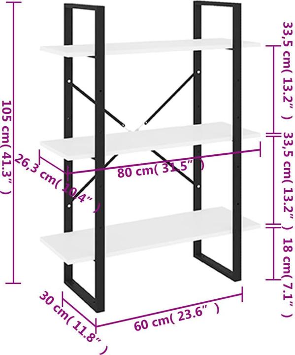 Actual product image VidaXL Elden (80 x 30 x 105 cm)