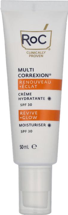 Roc Multi Correxion Revive + Glow Moisturiser SPF 30 with Vitamin C for Hydration and Sun Protection (Sun cream face, SPF 30, 50 ml)