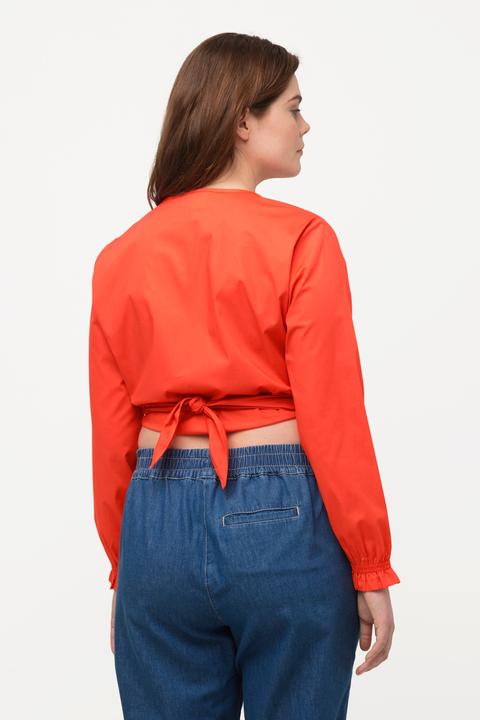 Produktbild Ulla Popken Wickelbluse, kurz, V-Ausschnitt, Langarm (46, 48)