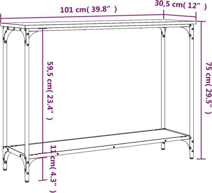 Actual product image vidaXL Konsolentisch (101 x 30.50 x 75 cm)