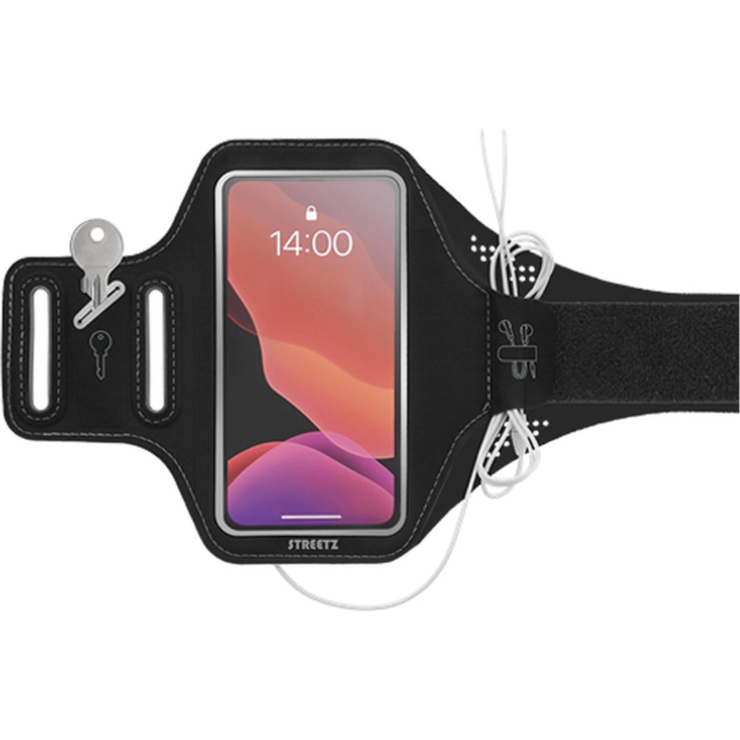 Thumbnail - Streetz Slim Sports Case, für Handys bis 6,5", schwarz SPO-002, Smartphone Sportarmband, Schwarz