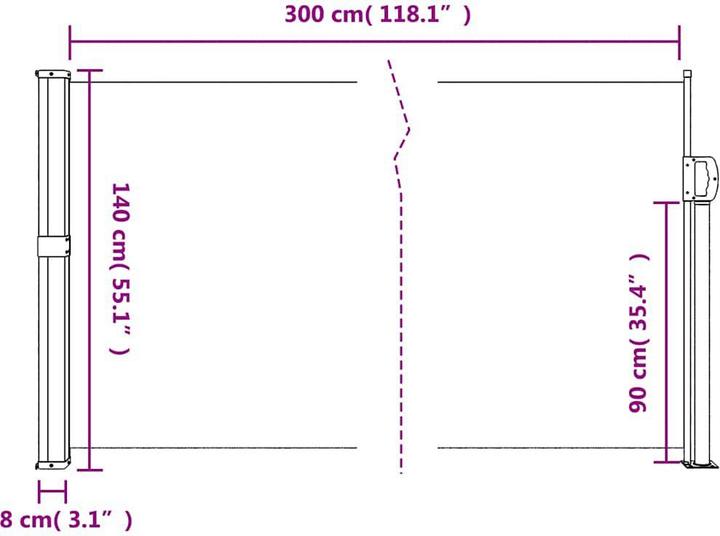 Produktbild vidaXL ausziehbare Seitenmarkise (3 m)