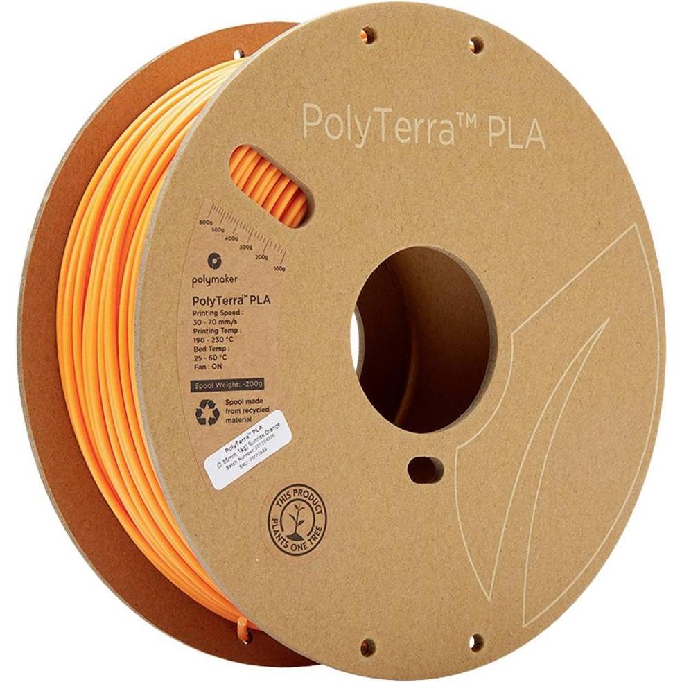 Polymaker PolyTerra PLA - Sunrise Orange - 2.85mm (PLA, 2.85 mm, 1000 g, Orange), 3D Filament, Orange