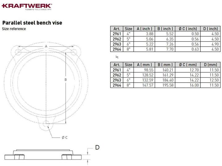 Actual product image Kraftwerk Steel Vise (120 mm)