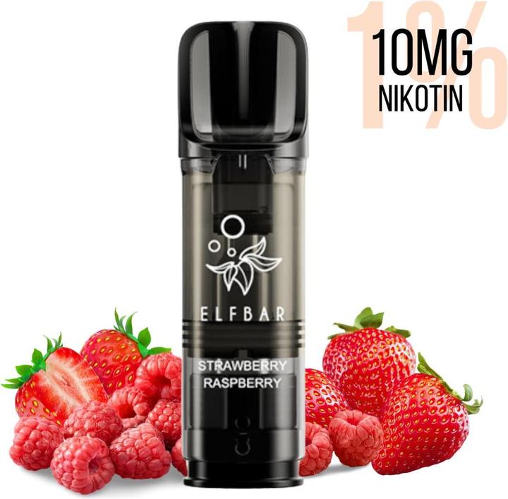 Actual product image Elfbar Elfa Pro - 2 x 2ml Pods (10mg) Strawberry Raspberry (Raspberry, Strawberry)
