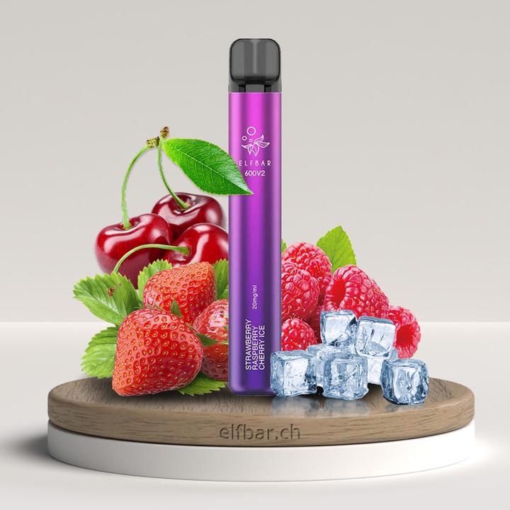 Produktbild Elfbar V2 Strawberry Raspberry Cherry ICE (600) (Cherry, Raspberry, Strawberry)