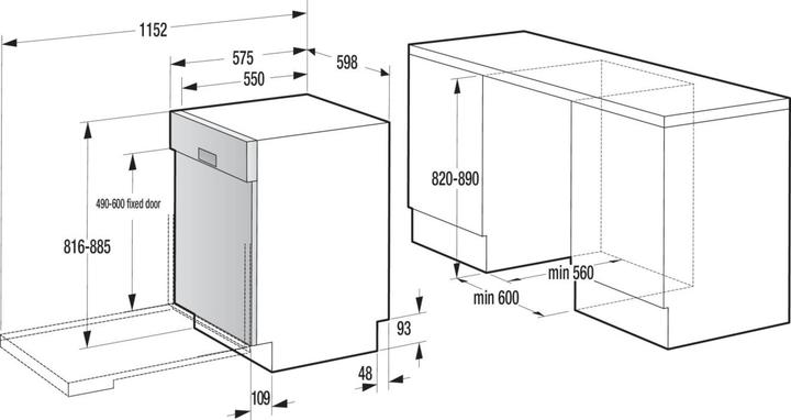 Produktbild Gorenje GI673B90X Einbau-Geschirrspüler 60 cm