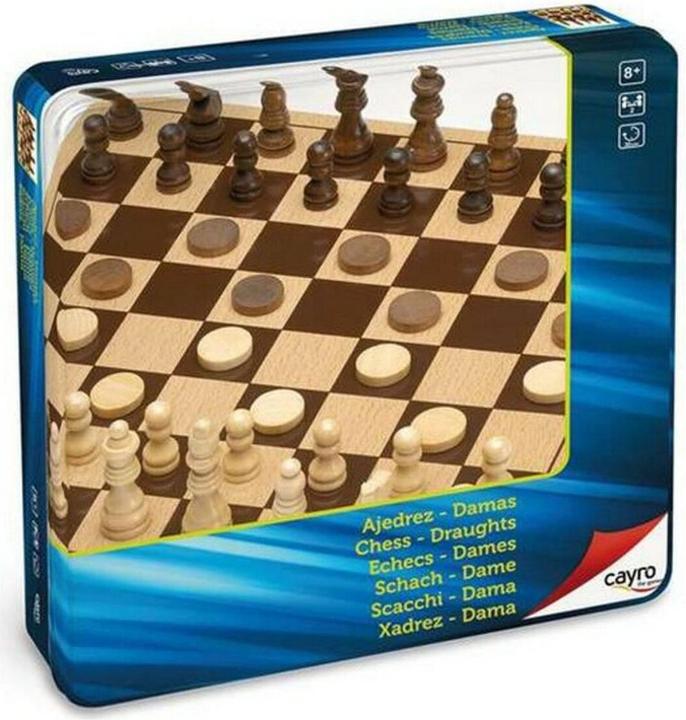Actual product image Cayro Chess / checkers in metal box