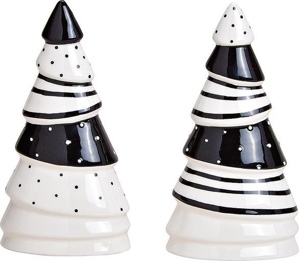 G. Wurm Tannenbaum aus Keramik Weiss, schwarz 2-fach, (B/H/T) 9x16x5cm