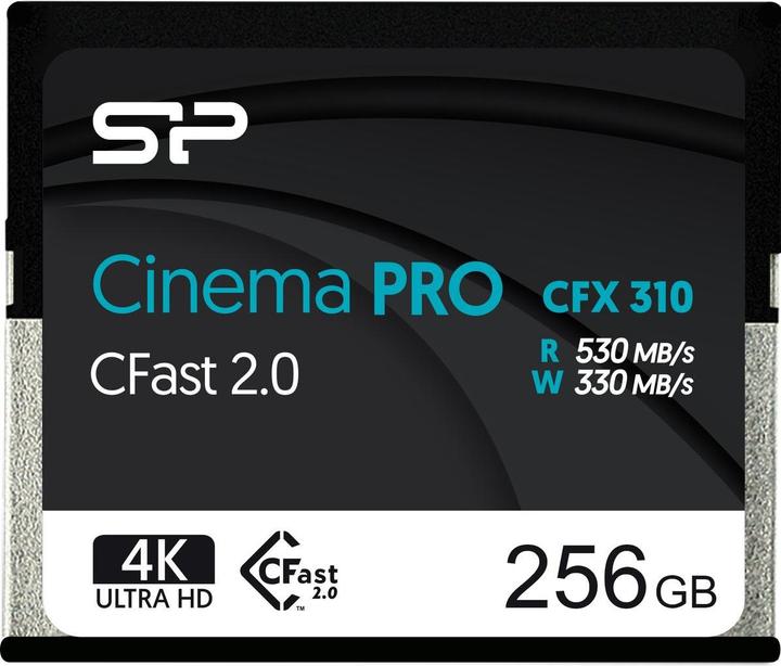 Immagine prodotto Silicon Power Scheda di memoria, CFast, 256GB, 530MB/s, 450MB/s, nero (256 GB, CFast 2.0)
