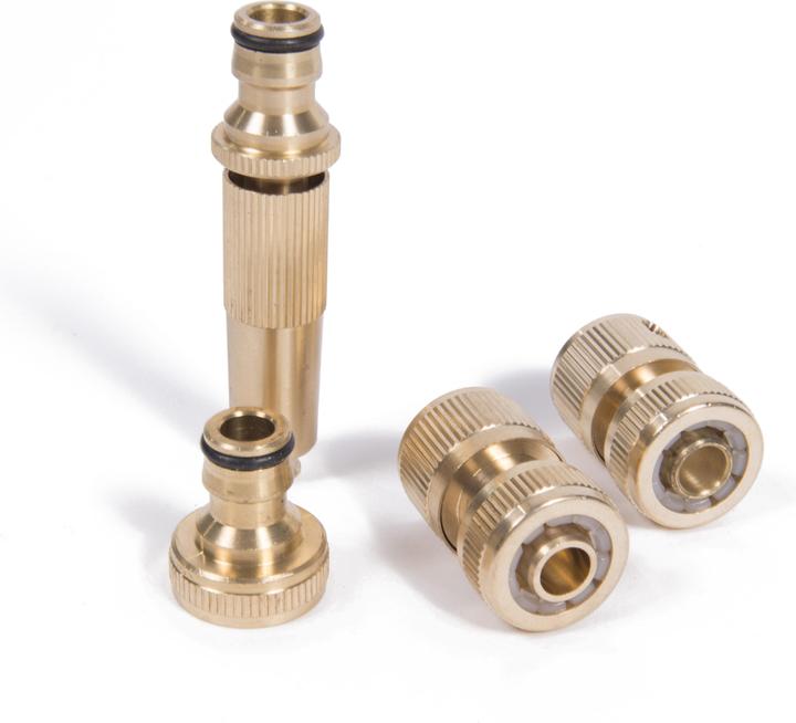 Benson Schlauchverbinder Set 4 Stück Messing (Hahnanschluss, Kupplung)