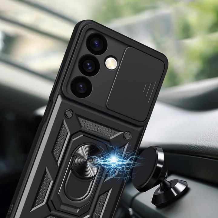 Actual product image Hurtel Hybrid Armor Camshield armoured cover with camera cover - Black (Samsung Galaxy S24+)