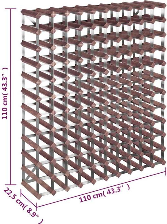 Image du produit vidaXL Weinregal (110 x 22,5 x 110 cm, 120 Fl.)