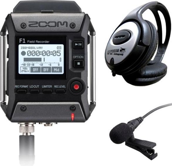 Zoom F1-LP Field Recorder with microphone and headphones (Handheld)