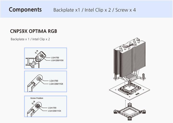 Immagine prodotto Zalman ZM-1700MKD Kit di montaggio Intel LGA 1700
