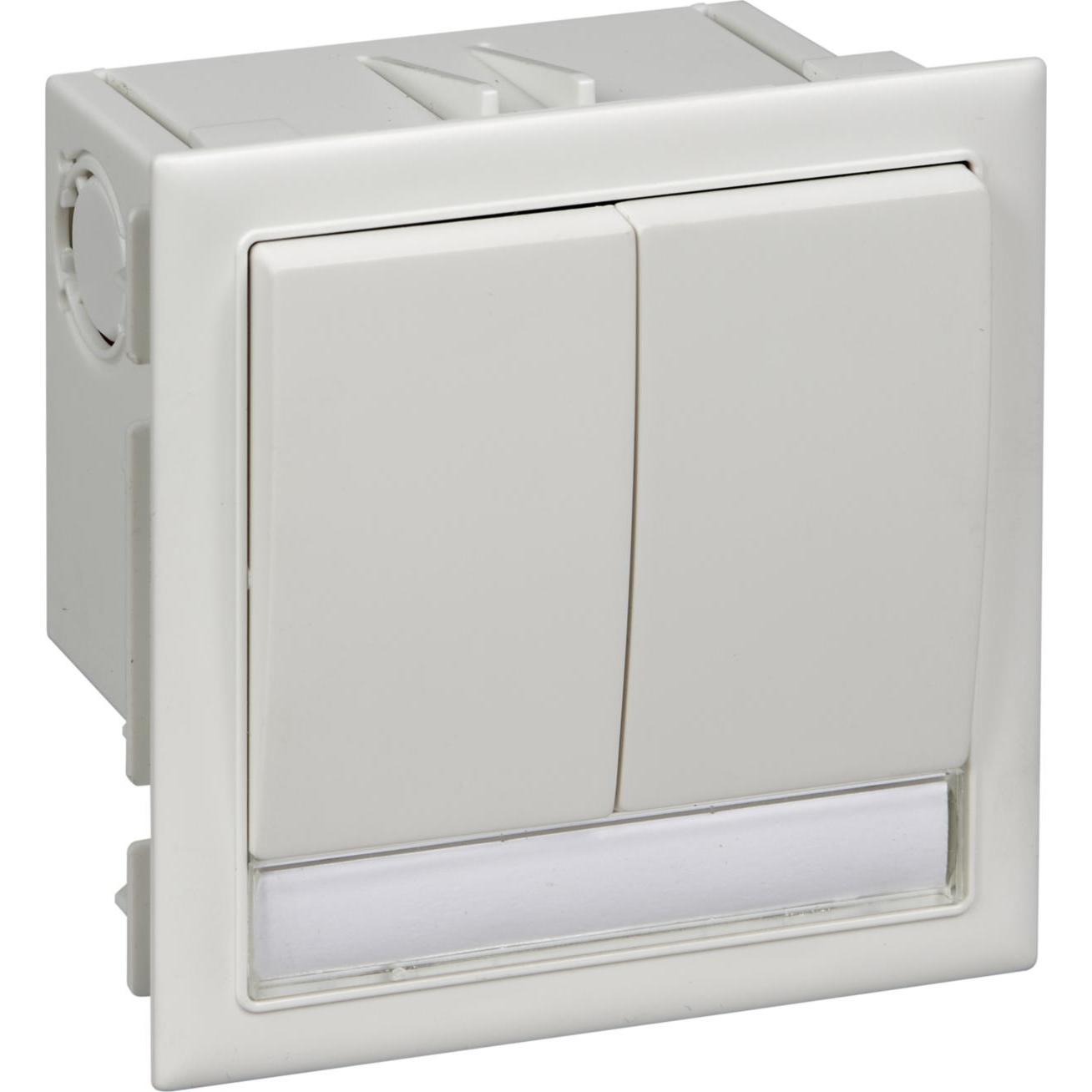 Schneider Electric Schalter 2-fach, inkl. Einbaudose Wippe RAL9016 weiss Typ:CYB-PB-WS 9016 5980072, Taster + Schalter, ...