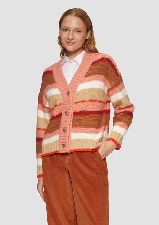 Produktbild S.Oliver Strickjacke Gestreifte Strickjacke mit Knopfleiste (44)