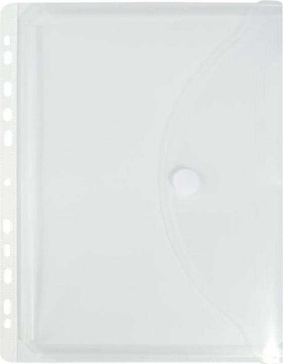 Produktbild Elba Prospekthülle mit Dehnfalten, DIN A4, PP, 0,2 mm genarbt, transparent, rechts offen, mit Verschlussk (A4, 10x)