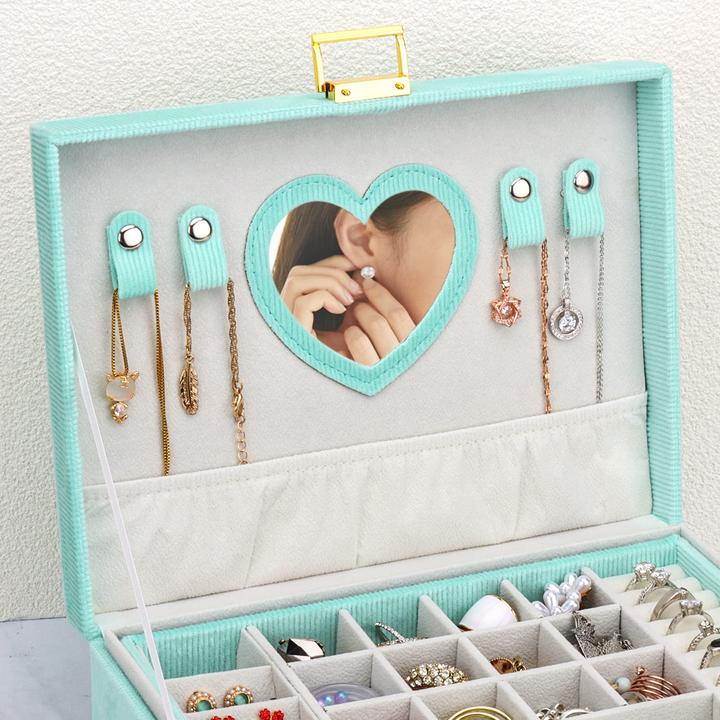 Produktbild Only-Bags.Store Schmuckkästchen, grosses Schmuckkästchen mit Spiegel für Samt-Schmuckkästchen