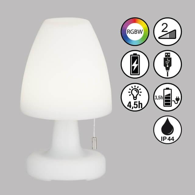 Productafbeelding FHL easy FHL Termoli LED oplaadbare buitenlamp USB 1,5W RGB kleurregeling dimbaar IP44 850250 (IP44)