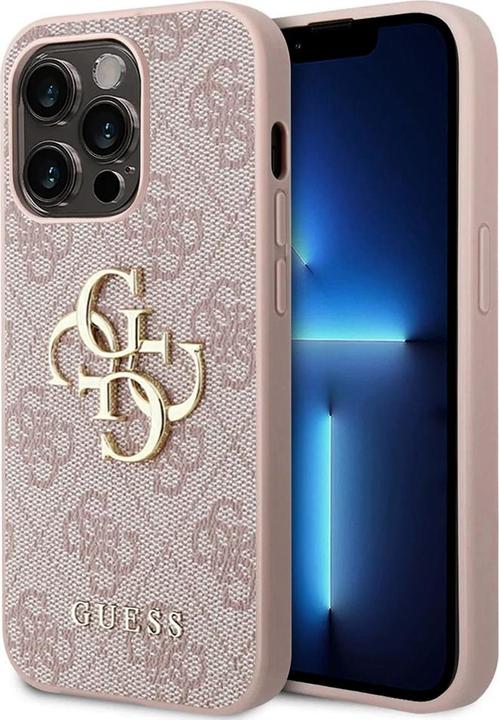 Actual product image Guess GUHCP15X4GMGPI iPhone 15 Pro Max 6.7" różowy/pink hardcase 4G Big Metal Logo (Apple iPhone 15 Pro Max)
