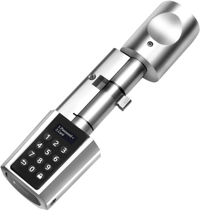 Produktbild VisorTech Elektronischer WLAN Tür-Schliesszylinder mit Transponder & Zahlencode (Elektronische Zahlenkombination, Schlüsselkarte)