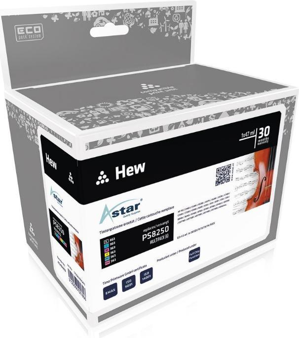 Produktbild Astar 6er-Pack - Schwarz, Gelb, Cyan, Magenta (BK, C, M, Y)