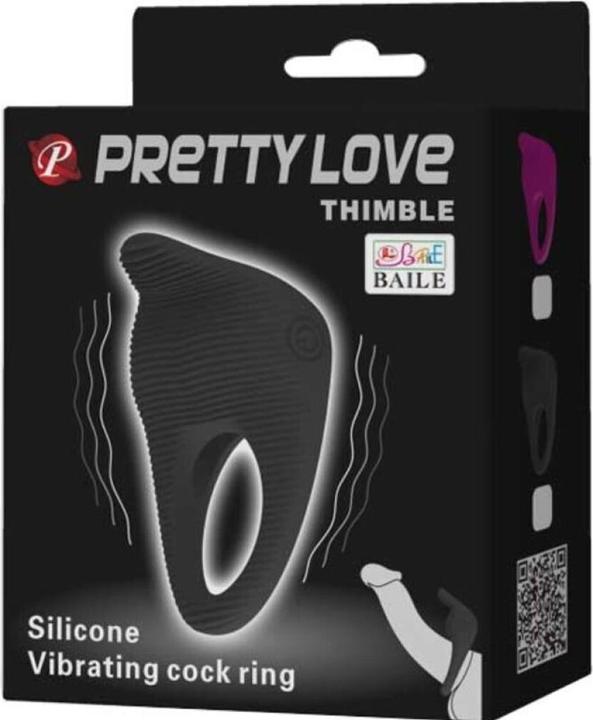Actual product image Pretty Love Anillo Vibrador Thimble - Negro