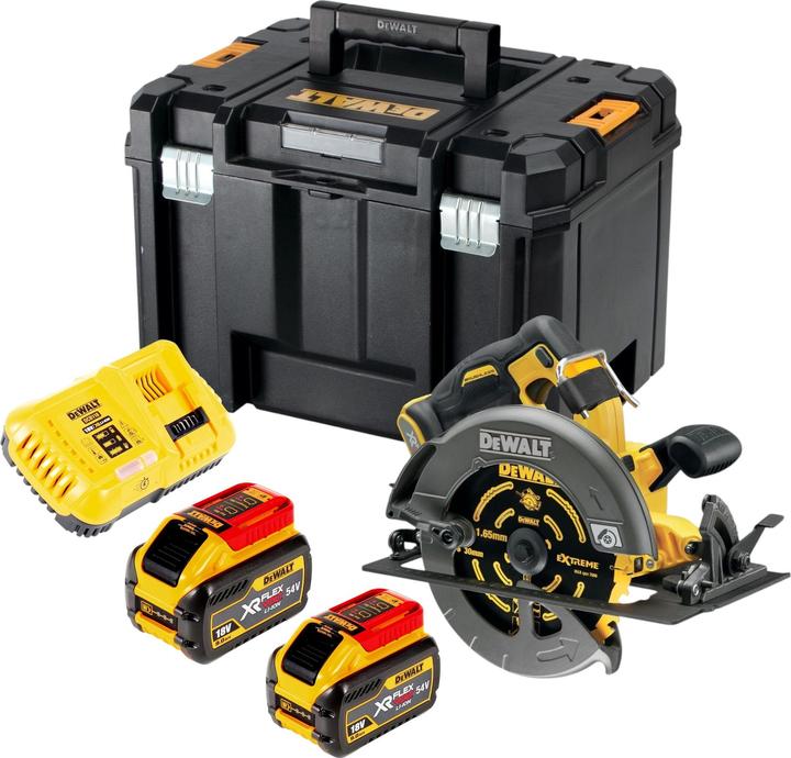 Produktbild DeWalt DCS 578 X2T Akku Kreissäge 54V XR FlexVolt 190 mm Brushless + 2x Akku 9,0 Ah + Ladegerät +