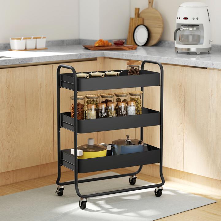 Produktbild Homcom Küchenwagen Metall Schwarz
