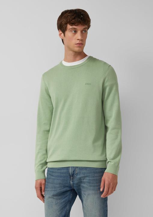Produktbild s.Oliver Strickpullover Baumwollpullover mit Logo-Stickerei (XL)