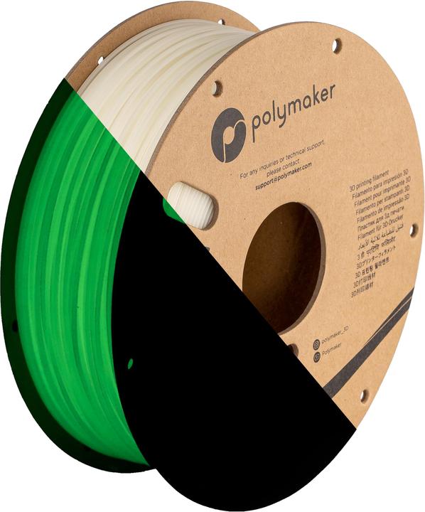 Produktbild Polymaker PolyLite PLA Glow in the Dark Green 1.75mm 1kg (PLA, 1.75 mm, 1000 g, Grün)