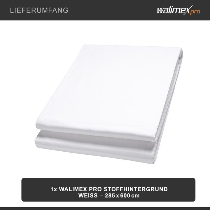 Immagine prodotto Walimex pro Tessuto di fondo 2,85x6m, uni bianco (285 cm, 600 cm)