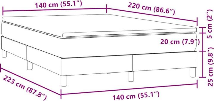 Immagine prodotto vidaXL Boxspringbett (140 x 220 cm)