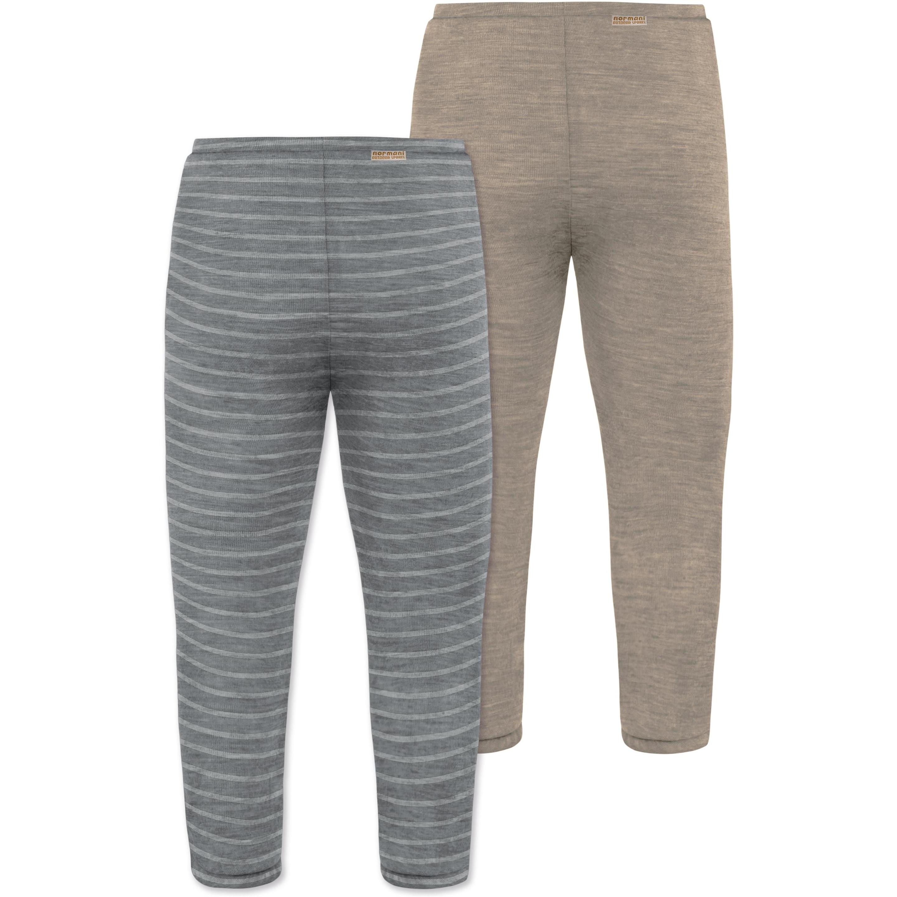 Thumbnail - Normani, Herren, Funktionsunterhose, 2er Pack Baby Merino Unterhose mit Füssen - 9539 (80), Beige, 80