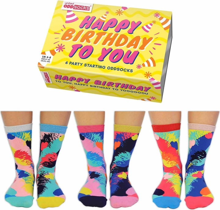 Produktbild United Oddsocks Happy Birthday to You (3er Pack, 37 - 42)
