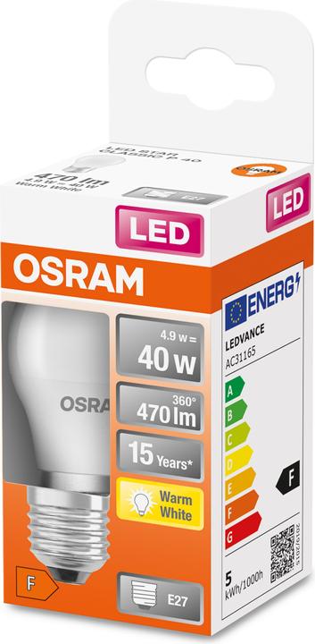 Image du produit Osram Star Classic P (E27, 40 W, 470 lm, 1 x, F)