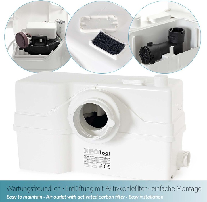 Produktbild XPOtool 4/2 Kleinhebeanlage 800W Häcksler Hebeanlage WC Schmutzwasser Fäkalien