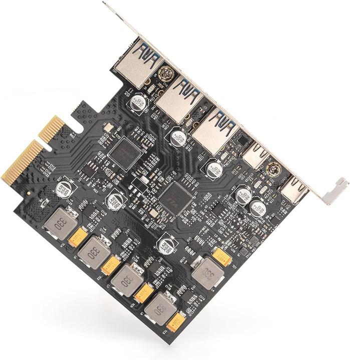Actual product image Digitus PCIe card 2x USB-C + 3x USB A